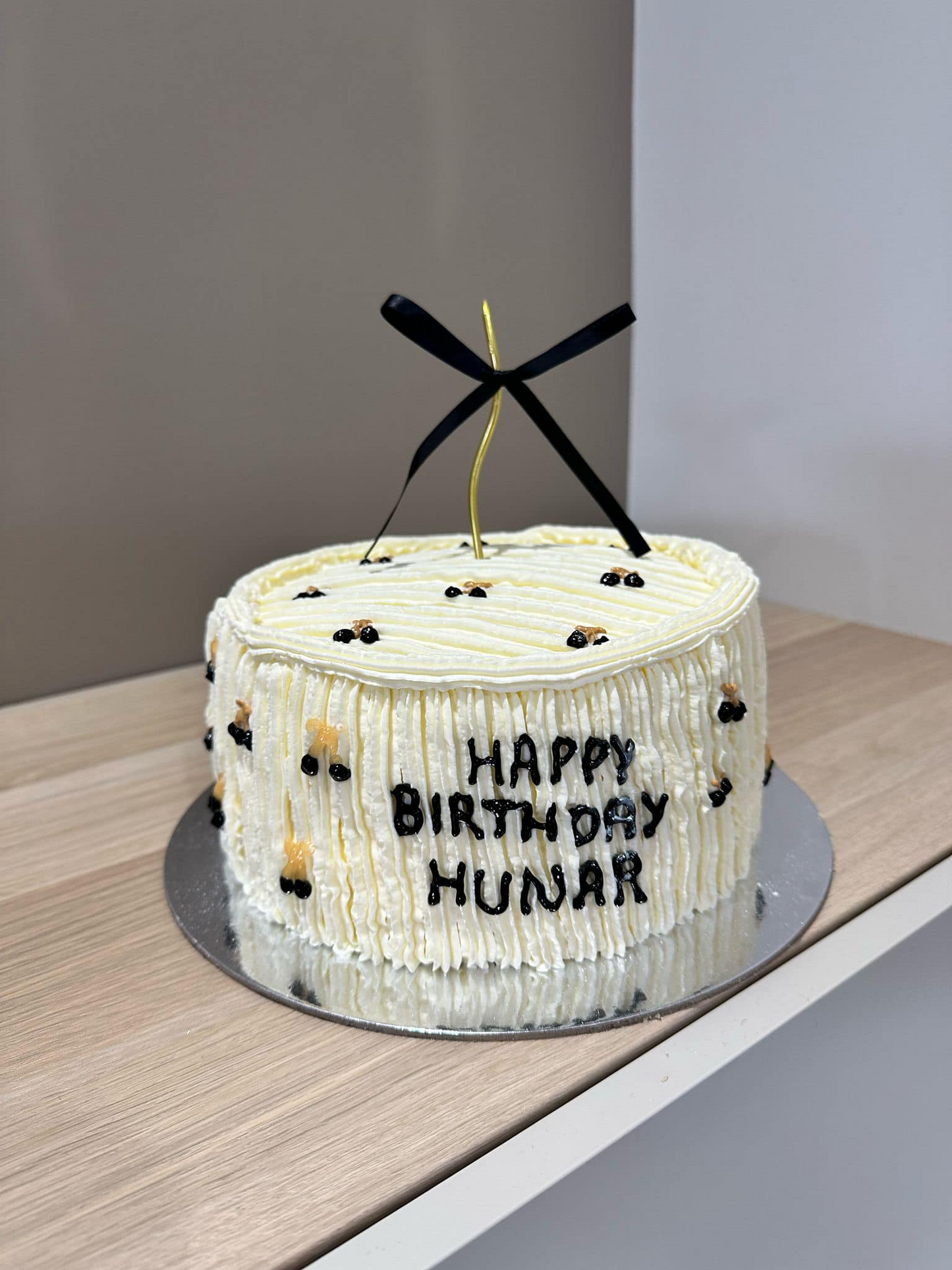 white black birthday cake