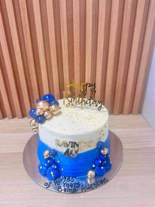 Blue&Gold Theme Cake