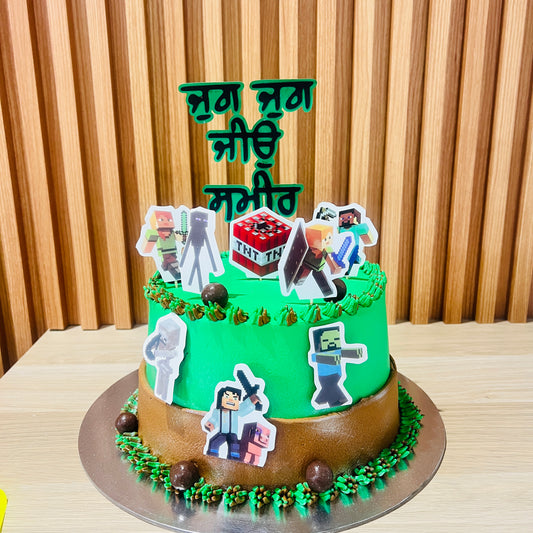 Minecraft Theme Cake