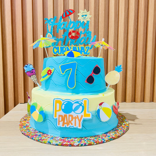 Pool Party Theme Cake