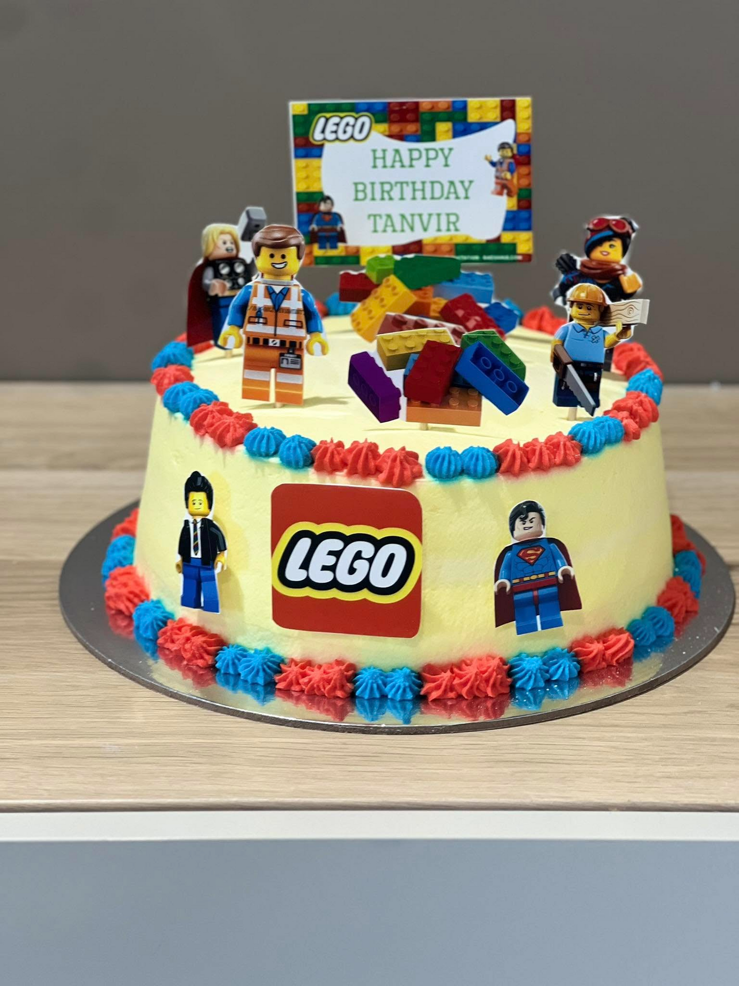 LEGO-themed birthday cake