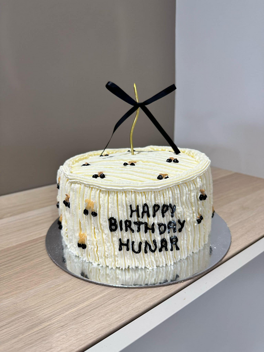 white black birthday cake