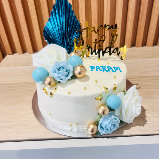 Blue&Gold Theme Cake