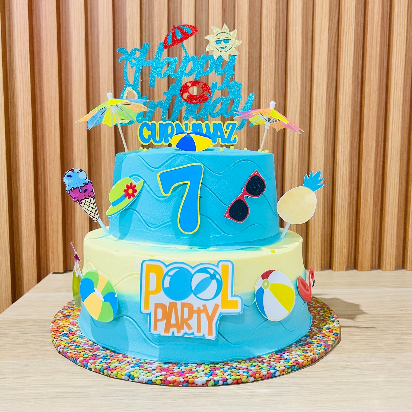 Pool Party Theme Cake